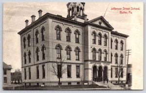 Jefferson Street School Butler Pennsylvania PA High-Rise Building View Postcard