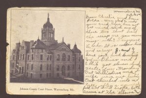 WARRENSBURG MISSOURI JOHNSON COUNTY JAIL 1908 MO. REEDS VINTAGE POSTCARD