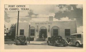 Autos El Campo Texas 1930's Post Office Postcard National Press 13513