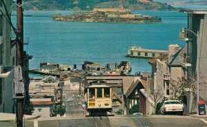 USA Cable Car On San Francisco Hill Vintage Postcard 03.34