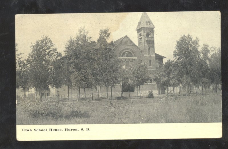 HURON SOUTH DAKOTA UTAH SCHOOL HOUSE S.D. VINTAGE POSTCARD