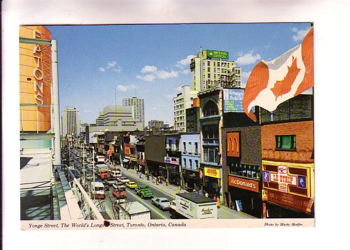 70's Cars, Yonge Street, McDonald's Le Strip, Eaton's etc. Toronto, Ontario, ...