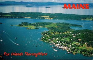 Maine Penobscot Bay Aerial View Fox Island Thoroughfare