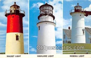 Nauset Light, Highland Light, Nobska Light Cape Cod, Mass, USA Unused 