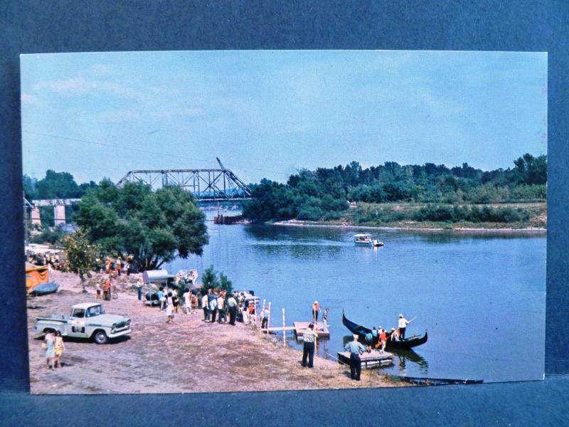 Postcard IN Clinton The Little Italy Festival Gondola on Wabash River