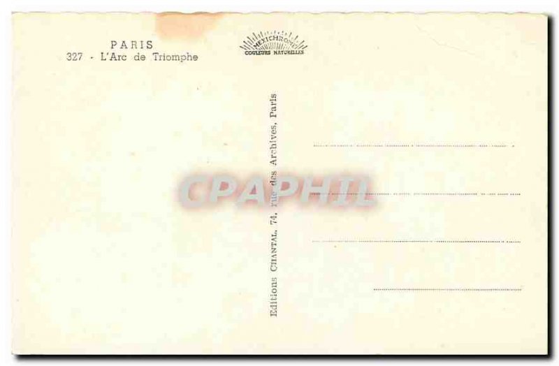 Old Postcard Paris Arc de Triomphe