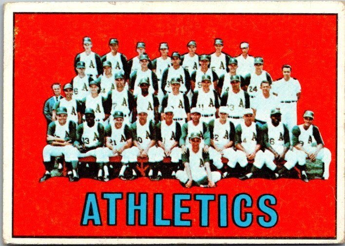 1967 Topps Baseball Card 1966 Oakland Athletics sk3014