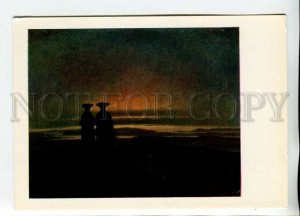 468756 USSR 1984 year Leningrad Hermitage Caspar David Friedrich sunset postcard