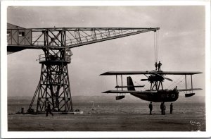 RPPC Crane Supporting Seaplane, Center for Maritime Aviation Postcard X50