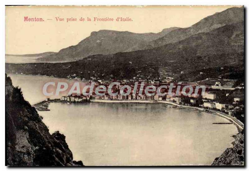 Old Postcard Menton Vue Prize De La Frontiere From Italy