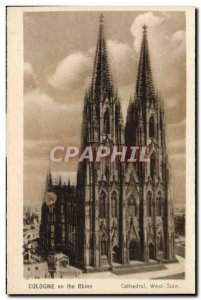 Old Postcard Cologne Cathedral on the Rhine West Side