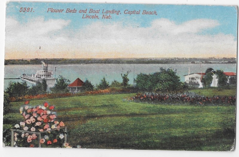 Capitol Beach Boat Landing Lincoln Nebraska 1 Cent Parcel Post Red Stamp