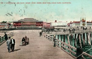C.1907 Ocean Park Pier Fishing Auditorium Bath House CA Postcard P186