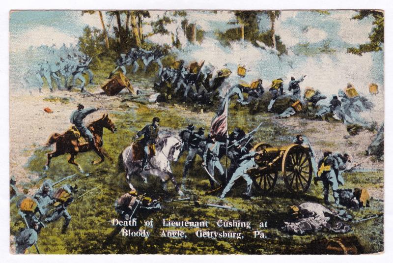 1907-15 Gettysburg PA Death of Lt Alonzo Cushing The Angle Civil War DB Postcard