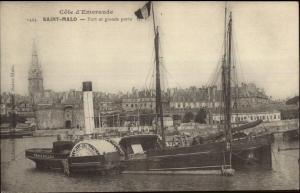 Saint Malo France Steamer Ship Boat TROIS VILLES c1910 Postcard