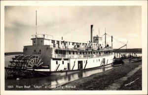 Circle City Alaska AK River Boat Yukon Real Photo Vintage Postcard