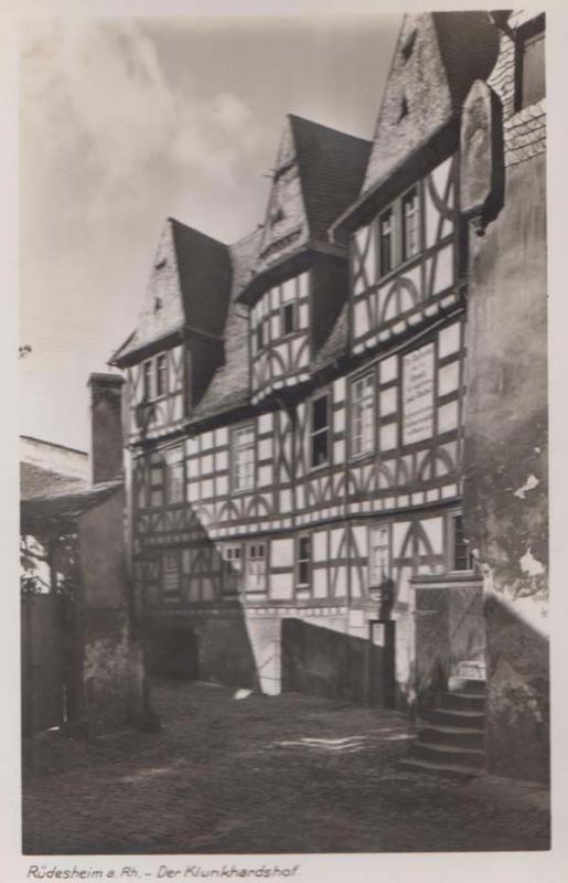 Rudesheim am Rhein Klunkhardshof  Vintage Real Photo German Postcard