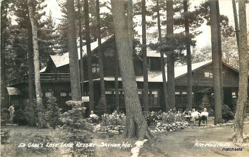 1947 Savner Wisconsin Ed Gables Lost Lake Resort Rice Maid Rppc