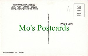 Aviation Postcard - Pacific Alaska Airlines Fokker F-27A Aeroplane RS29083