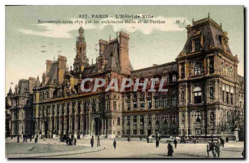 Postcard Old Paris hotel City Rebuilt after 1871 by the architects and Ballu ...