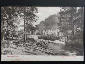 Wales BETTWS-Y-COED River & Bridge c1905 by Jones of Bettws-y-coed PM DUPLEX F32