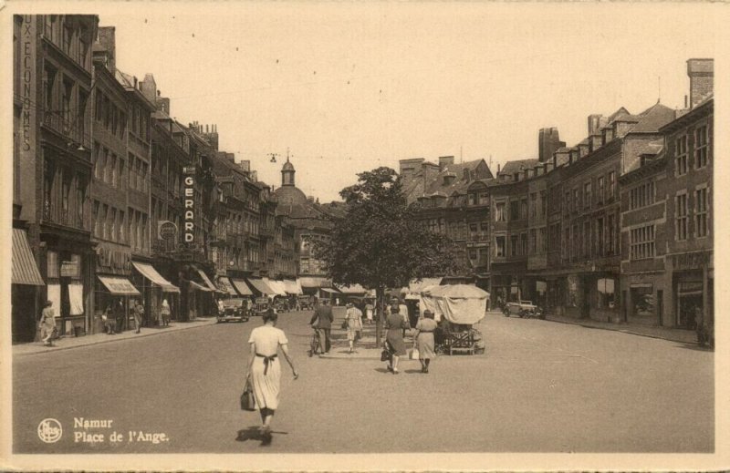 belgium, NAMEN NAMUR, Place de l'Ange, Market (1930s) Postcard
