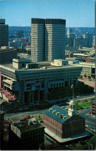 The Government Center Old and New Boston MA Postcard PC186