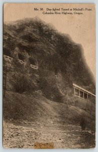 Mitchell Point~Columbia River Highway Oregon~View Below Day-Lighted Tunnel~1918 