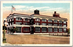 1922 Ford Building Fargo North Dakota ND Front Street View Posted Postcard