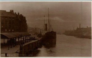 Bridges Postcard The River Tyme at Newcastle United Kingdom RPPC