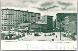 1905 Market Square Providence Rhode Island RI Buses & Buildings Posted Postcard