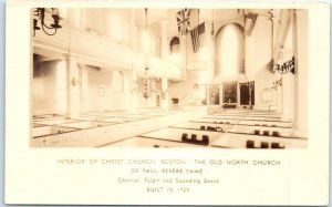 Postcard - Interior Of Christ Church, The Old North Church - Boston, MA