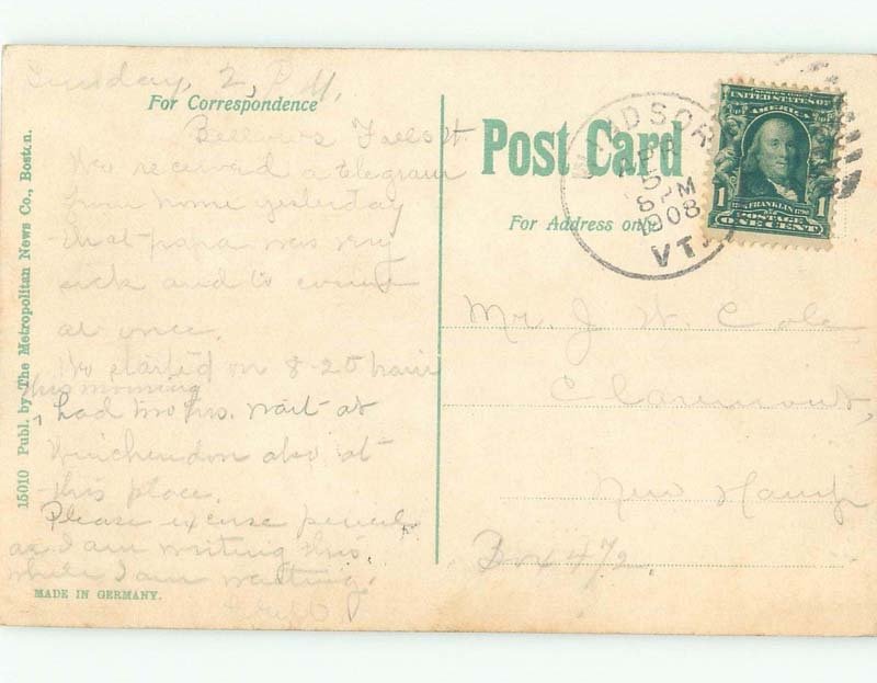 Divided-Back UNIVERSITY PARK Worcester Massachusetts MA c9524