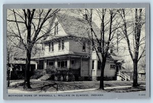 1940 Elwood Indiana IN Vintage Postcard Boyhood Home Wendell Wilkie Unposted