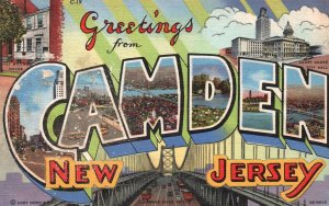 Vintage Postcard Greetings From Camden New Jersey Lynn H. Boyer Jr. Pub.