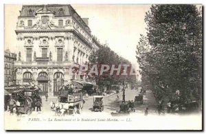 Old Postcard The Renaissance Paris and Boulevard Saint Martin