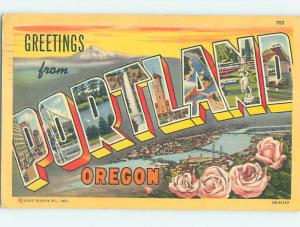 Linen BIG LARGE LETTERS Portland Oregon Oregon OR j6536