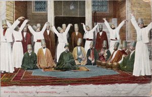 Turkey Dancing Dervishes Dervishes Tourneurs Constantinople c1909 Postcard H52