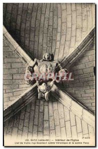 Postcard Old Batz Loire Interior of the church vault Key representative Saint...