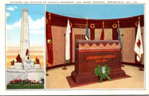 Illinois Springfiield Oak Ridge Cemetery Exterior and Interior Of Lincoln Mon...