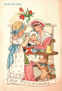 Vintage Postcard Voor Hit Kind For The Child Kitchen Meal Baby Sitting Artwork