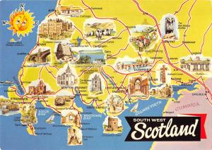 uk5280 south west scotland uk map carte geographique