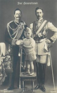 Three generations Emperor Wilhelm II Royal Family Portrait Photo Postcard 