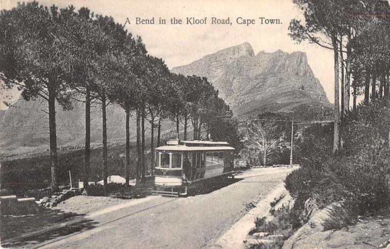 Cape Town South Africa Kloof Road Trolley Antique Postcard J46947