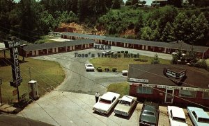 1960s ELKIN NC ROSES VILLAGE MOTEL BAR-B-QUE COKE SIGN PHONE BOOTH US 21 P1062