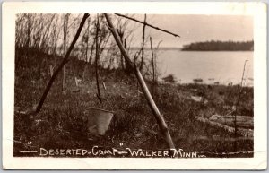 1922 Deserted Camp Walker Minnesota MN Real Photo Posted Postcard