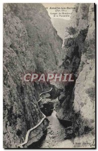 Old Postcard Amelie Les Bains Gorges Mondony and gateway