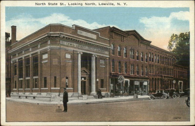 Lowville NY North State St. Looking North c1920s Postcard