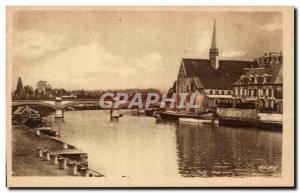 Sens Old Postcard Bridge and St. Maurice & # 39eglise