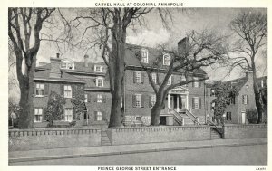 Vintage Postcard 1935 Carvel Hall Colonial Annapolis Prince George St. Maryland 